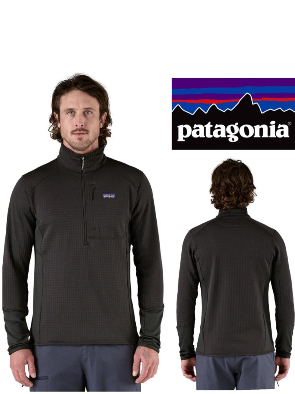 Patagonia Black Half-Zip R1 Lightweight Pullover